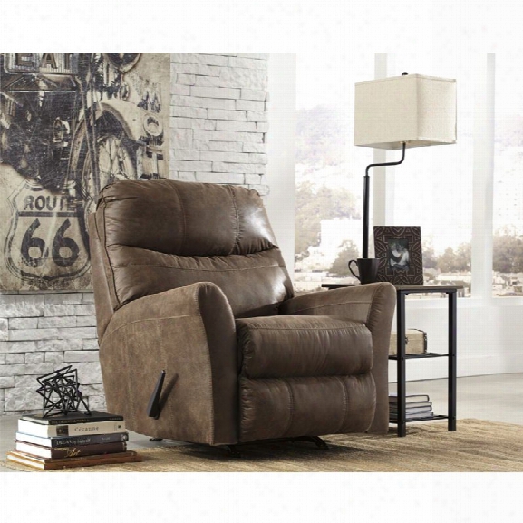 Flash Furniture Faux Leather Rocker Recliner In Coffee