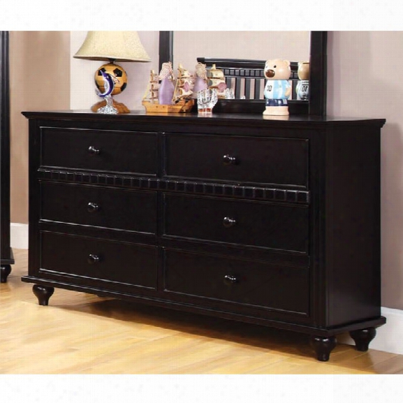 Furniture Of America Dresden 6 Drawer Dresser In Black