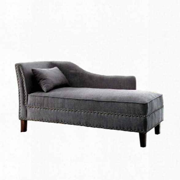 Furniture Of America Jazlyn Modern Fabric Chaise Lounge In Gray