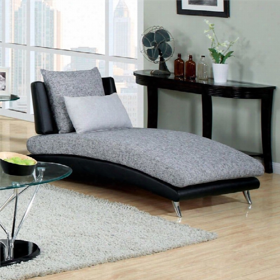 Furniture Of America Justin Chaise In Black And Gray