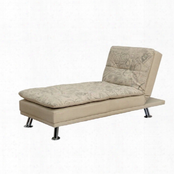 Furniture Of America Ralston Tufted Chaise Lounge In Ivory