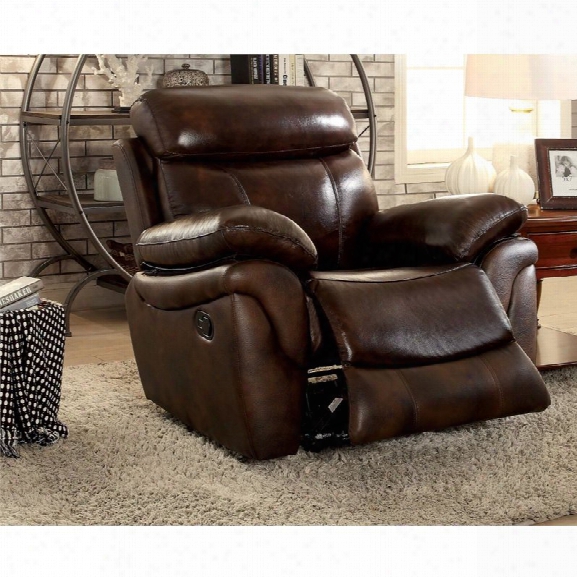 Furniture Of America Roberto Recliner Chair In Brown