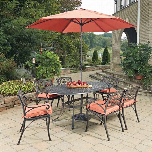 Home Styles Biscayne 9 Piece Oval Patio Dining Set In Rust Bronze