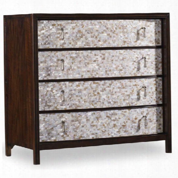 Hooker Furniture Mother Of Pearl Accent Chest In Dark Wood