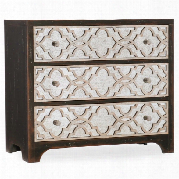 Hooker Furniture Sanctuary 3 Drawer Fretwork Accent Chest In Ebony