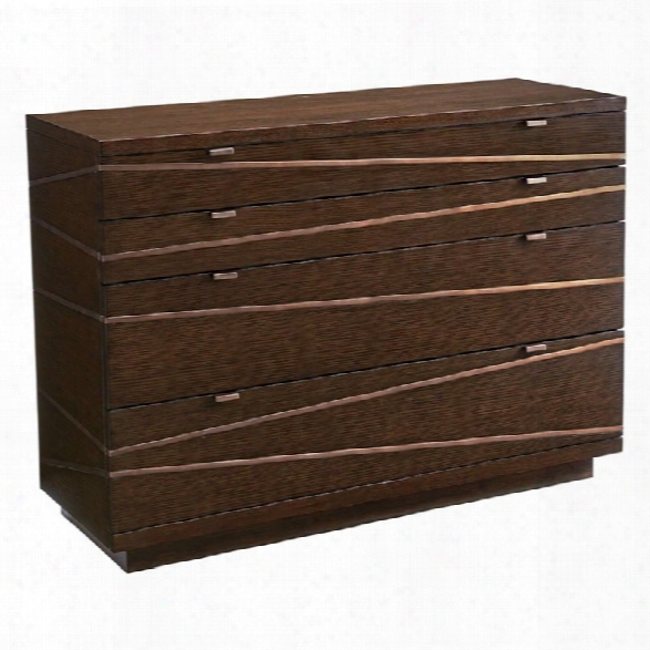 Lexington Zavala Equinox 4 Drawer Hall Chest In Mocha Brown