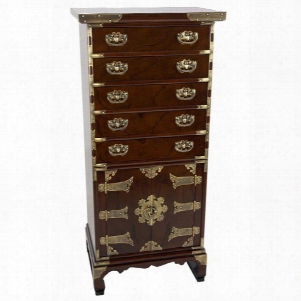 Oriental Furniture Korean Antique Style Accent Chest In Rosewood