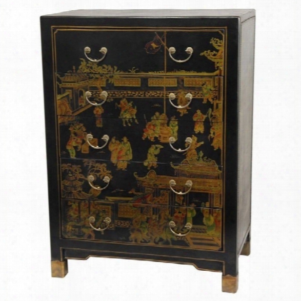 Oriental Furniture Village Life Accent Chest In Black