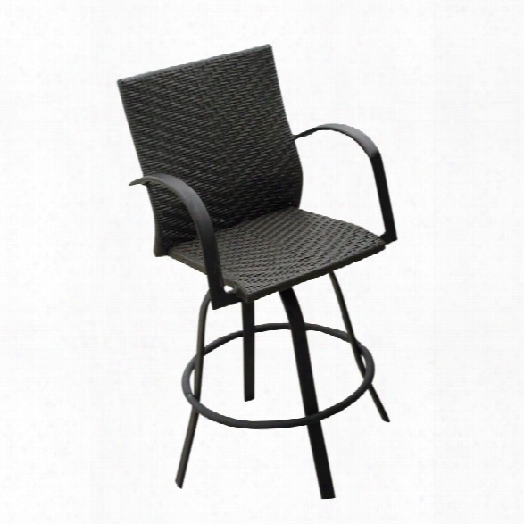 Outdoor Greatroom Company Resin Wicker 47 Swivel Bar Stool In Dark Brown (set Of 2)