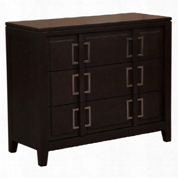 Pri 3 Drawer Accent Chest With Buckle Hardware In Warm Cherry