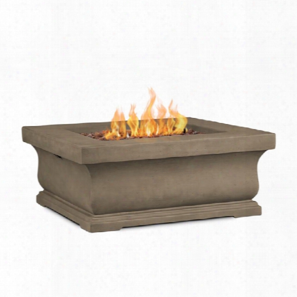 Real Flame Treviso Square Propane Fire Pit In Dove Gray