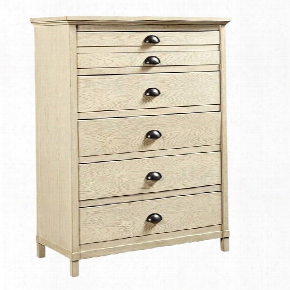 Stone & Leigh Driftwood Park 5 Drawer Chest In Vanilla Oak