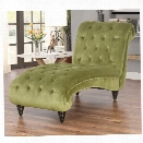 Abbyson Living Oakley Tufted Velvet Chaise in Olive