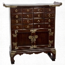 Oriental Korean 16 Drawer Medicine Accent Chest in Rosewood