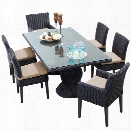 TKC Venice 7 Piece 80 Glass Top Patio Dining Set