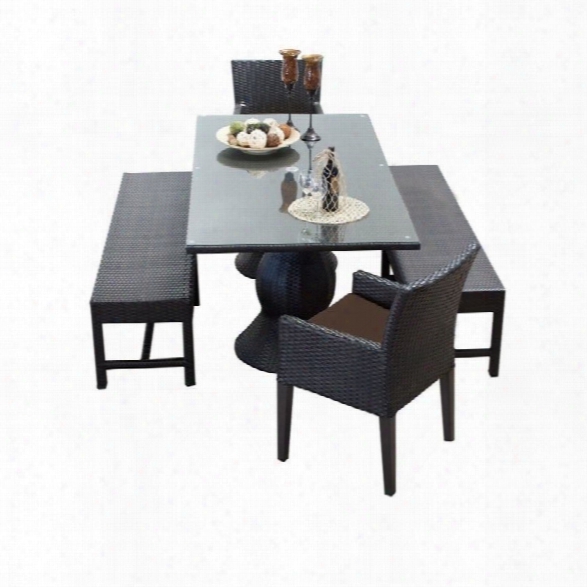 Tkc Napa 5 Piece Wicker Patio Dining Set In Cocoa