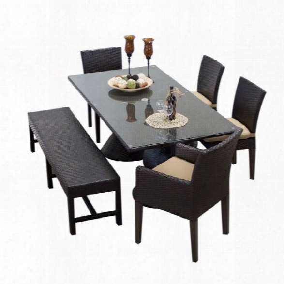 Tkc Napa 6 Piece Wicker Patio Dining Set In Wheat