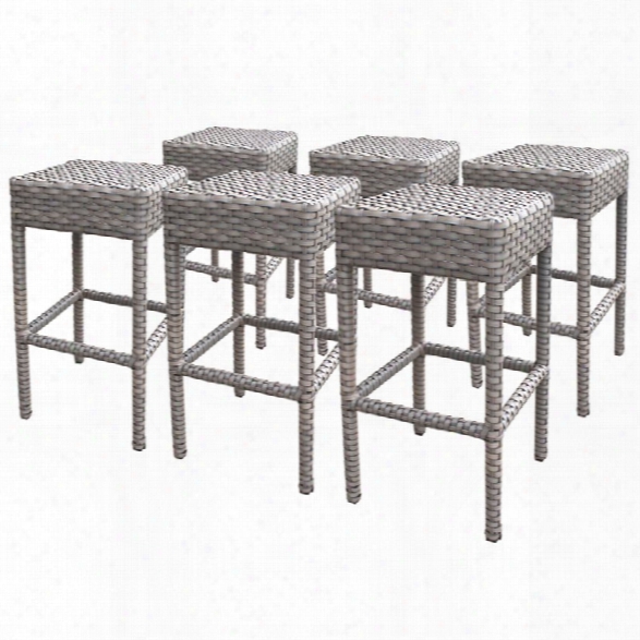 Tkc Oasis 30 Backless Patio Bar Stool In Gray Stone (set Of 6)