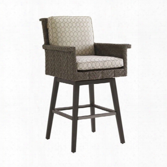 Tommy Bahama Home Blue Olive 48 Wicker Bar Stool-taupe