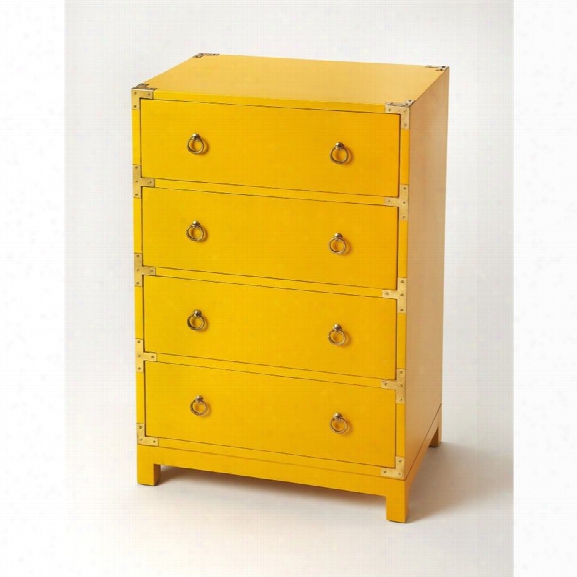 Butler Specialty Butler Loft 4 Drawer Accent Chest In Yellow