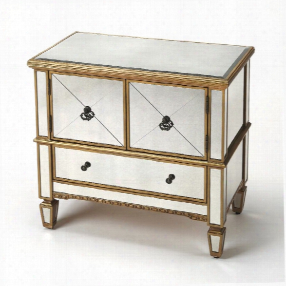 Butler Specialty Masterpiece Mirrored Accent Cabinet In Gold