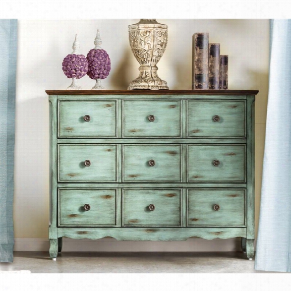 Furniture Of America Petrie 3 Drawer Accent Chest In Antique Green