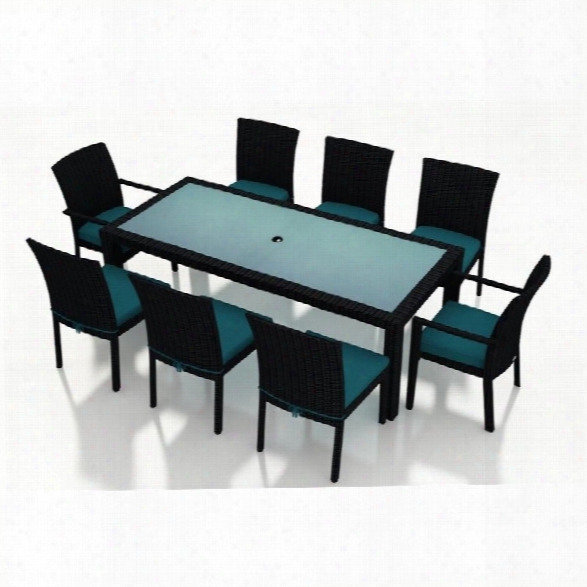 Harmonia Living Urbana 9 Piece Patio Dining Set In Spectrum Peacock