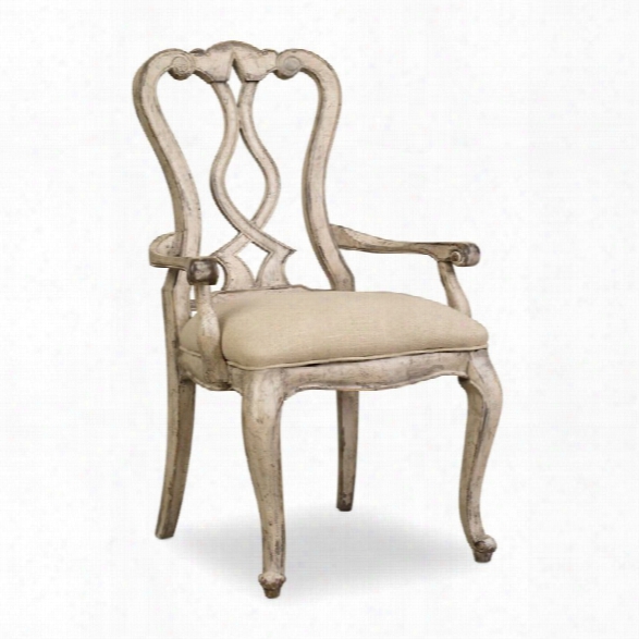 Hooker Furniture Chatelt Splatback Dining Arm Chair In Vintage White