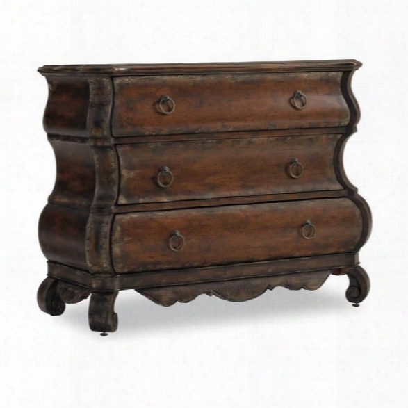 Hooker Furniture Wakefield Three-drawer Shaped Accent Chest In Dark Walnut