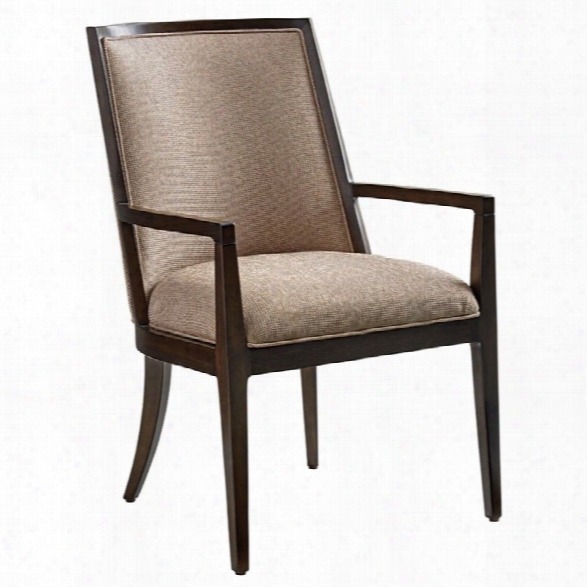 Lexington Zavala Ellipsis Upholst Ered Dining Arm Chair In Mocha Brown