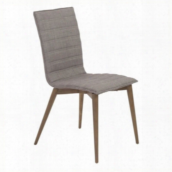 Maklaine Dining Chair In Gray And Walnut