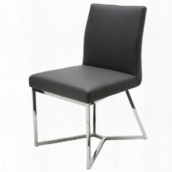 Nuevo Patrice Faux Leather Dining Side Chair In Gray