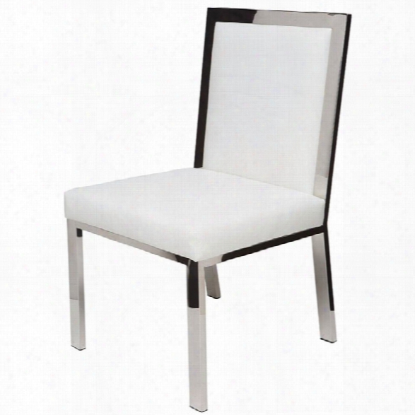 Nuevo Rennes Leather Dining Side Chair In White