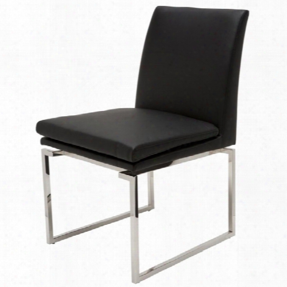Nuevo Savine Faux Leather Dining Side Chair In Black