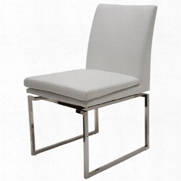 Nuevo Savine Faux Leather Dining Side Chair In White