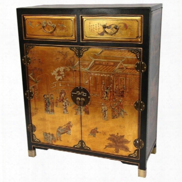 Oriental Furniture Accent Chest In Gold