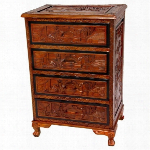 Oriental Furniture Accent Chest In Honey