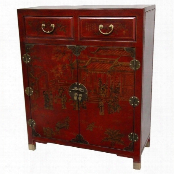 Oriental Furniture Accent Chest In Red