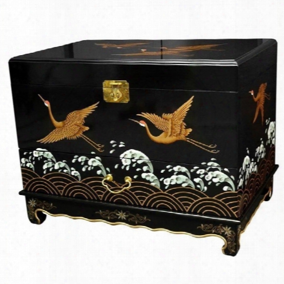 Oriental Furniture Trunk In Black