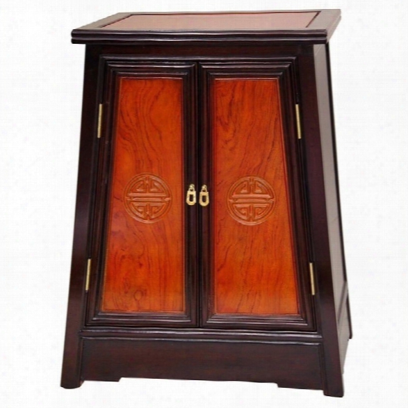 Oriental Long Life Accent Chest In Light And Dark Cherry Stain