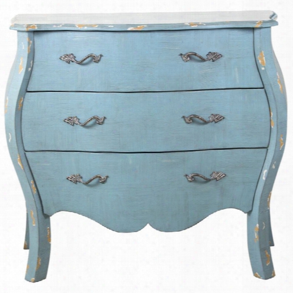 Pulaski 3 Drawer Distressed French Bombay Box In Blue