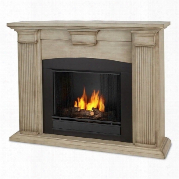 Real Flame Adelaide Indoor Gel Fireplace In Dry Brush White