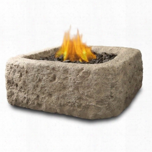 Real Flame Antique Stone Square Propane Fire Pit