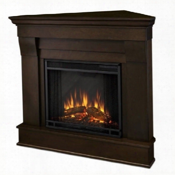 Real Flame Chateau Electric Corner Fireplace In Dark Walnut