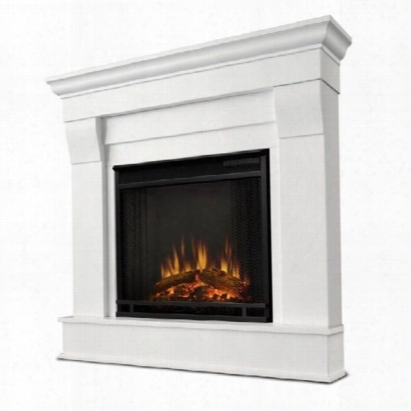 Real Flame Chateau Electric Corner Fireplace In White Finish