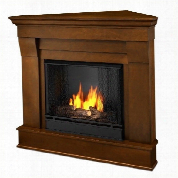 Real Flame Chateau Gel Corner Fireplace In Espesso