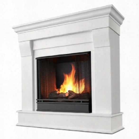 Real Flame Chateau Ventless Gel Fireplace In White Finish