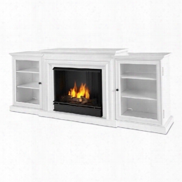 Real Flame Frederick Gel Fuel Fireplace In White