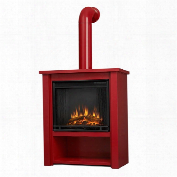 Real Flame Hollis Electric Fireplace In Glossy Red