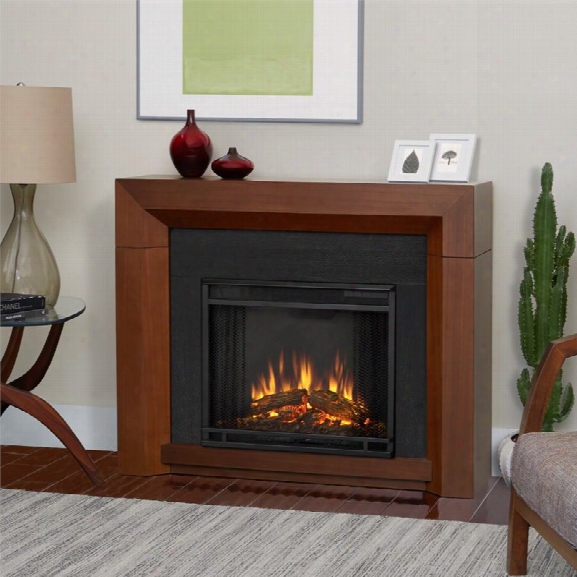 Real Flame Hughes Electric Fireplace In Vintage Black Maple
